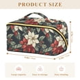 thumbnail image 4 of FORMRS Makeup Bag Travel Cosmetic Organizer for Women Fold Flat Zipper Pouch with Handle, White Christmas Leaves, 4 of 8