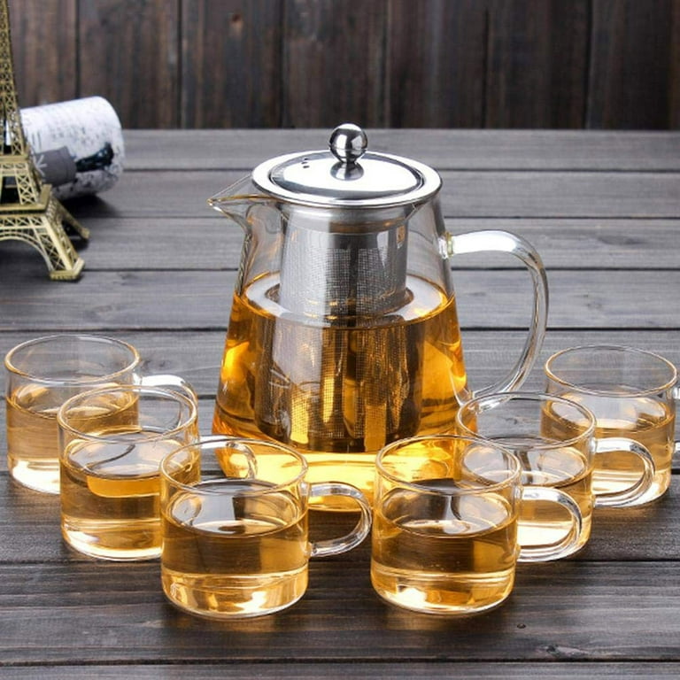 Glass Teapot with Removable Infuser, Wirsh Tea Infuser with 1500ml/ 50oz Capacity and Stainless Steel Filter for Loose Leaf Tea, Blooming Tea, Tea