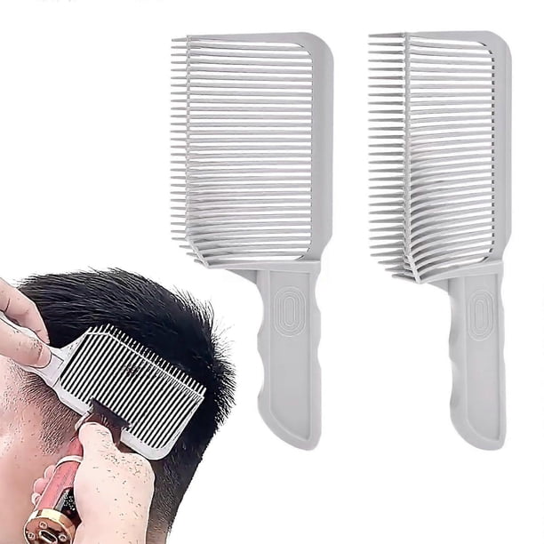 VShaped Fade Hair Cutting Comb Set, Professional Barber Hair Blending Tool for Men, Grey 2 Pack