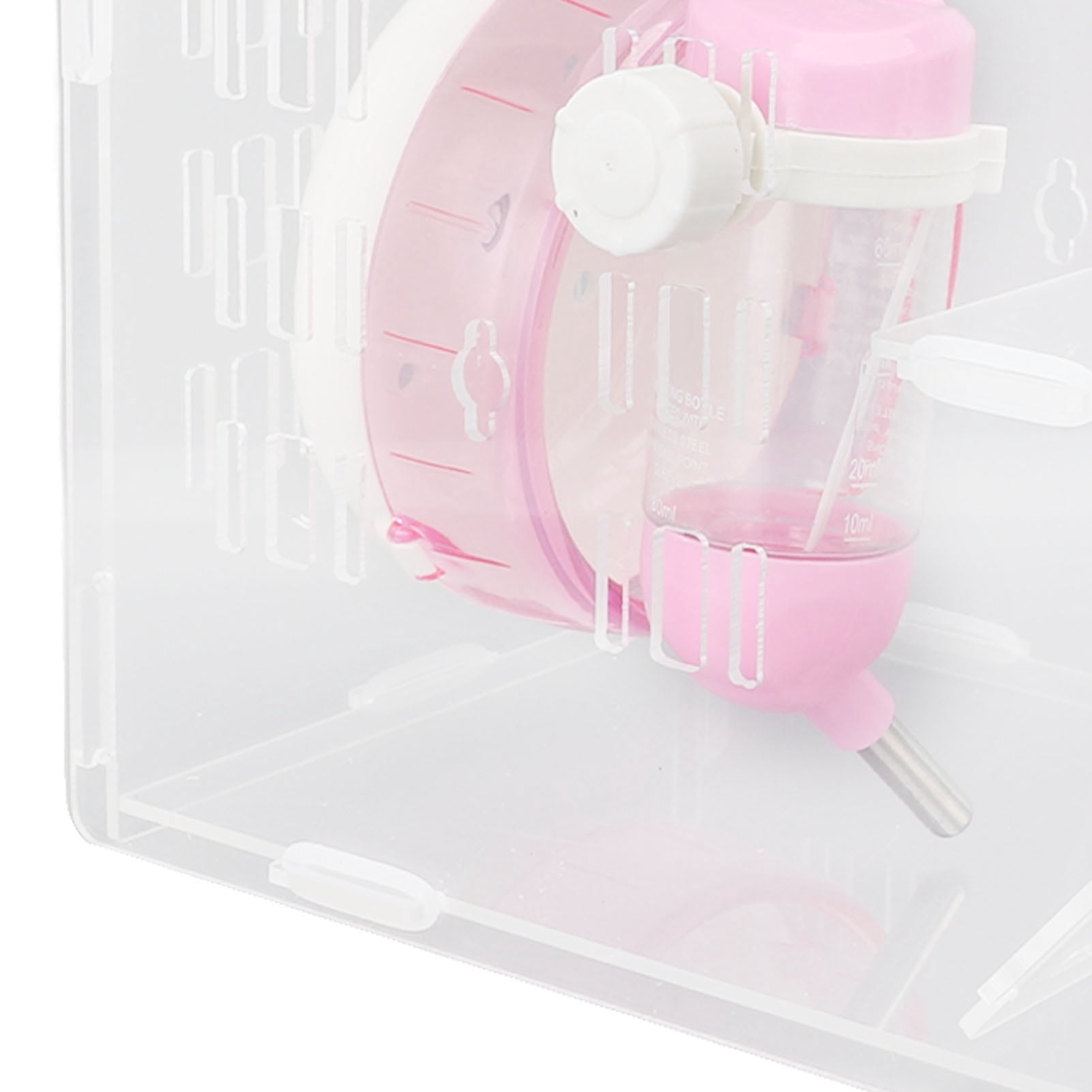 Riousery Small Hamster House Acrylic Transparent Cage with Silent Running Wheel Space Saving Portable Multifunctional Habitat for Small Pets (12.6 inches / 32 cm)