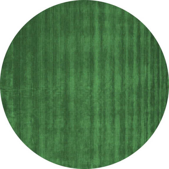 Ahgly Company Indoor Round Abstract Emerald Green Contemporary Area Rugs, 4' Round