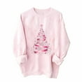 thumbnail image 4 of Tarmeek Ugly Christmas Sweaters for Women Funny Xmas Tree Print Long Sleeve Christmas Shirts Novelty Xmas Crewneck Ugly Christmas Sweatshirts Christmas Gifts for Women, 4 of 5