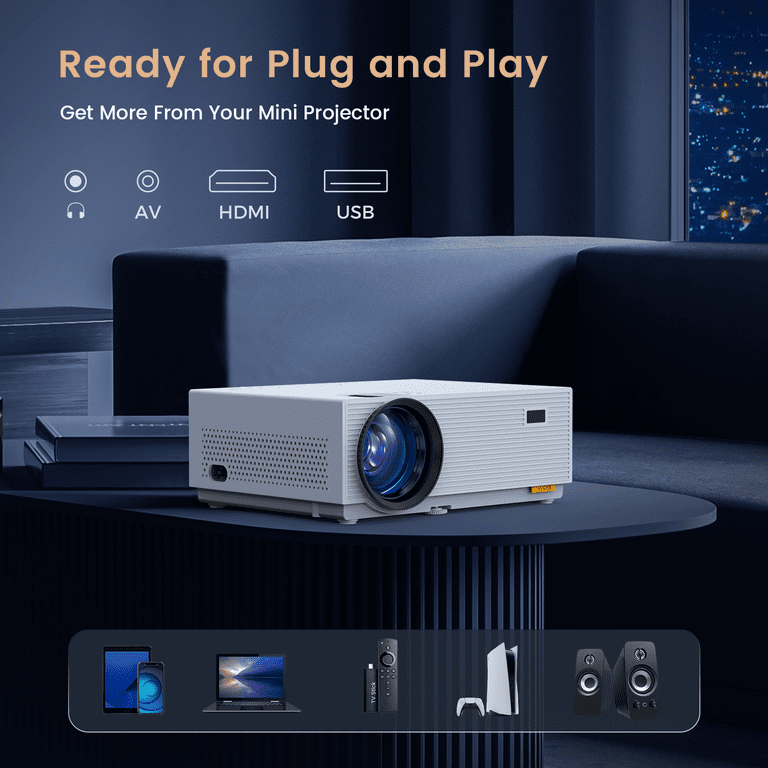 Proyector Bluetooth 5G WiFi 1080P 600ANSI 13000 Lm Proyector