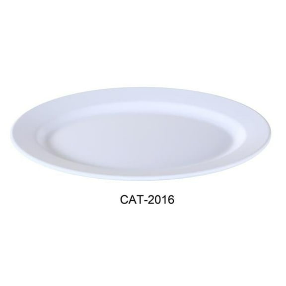 Yanco CAT-2016 Catering Oval Plate - Melamine, White - 12 x 16 in. - Pack of 6