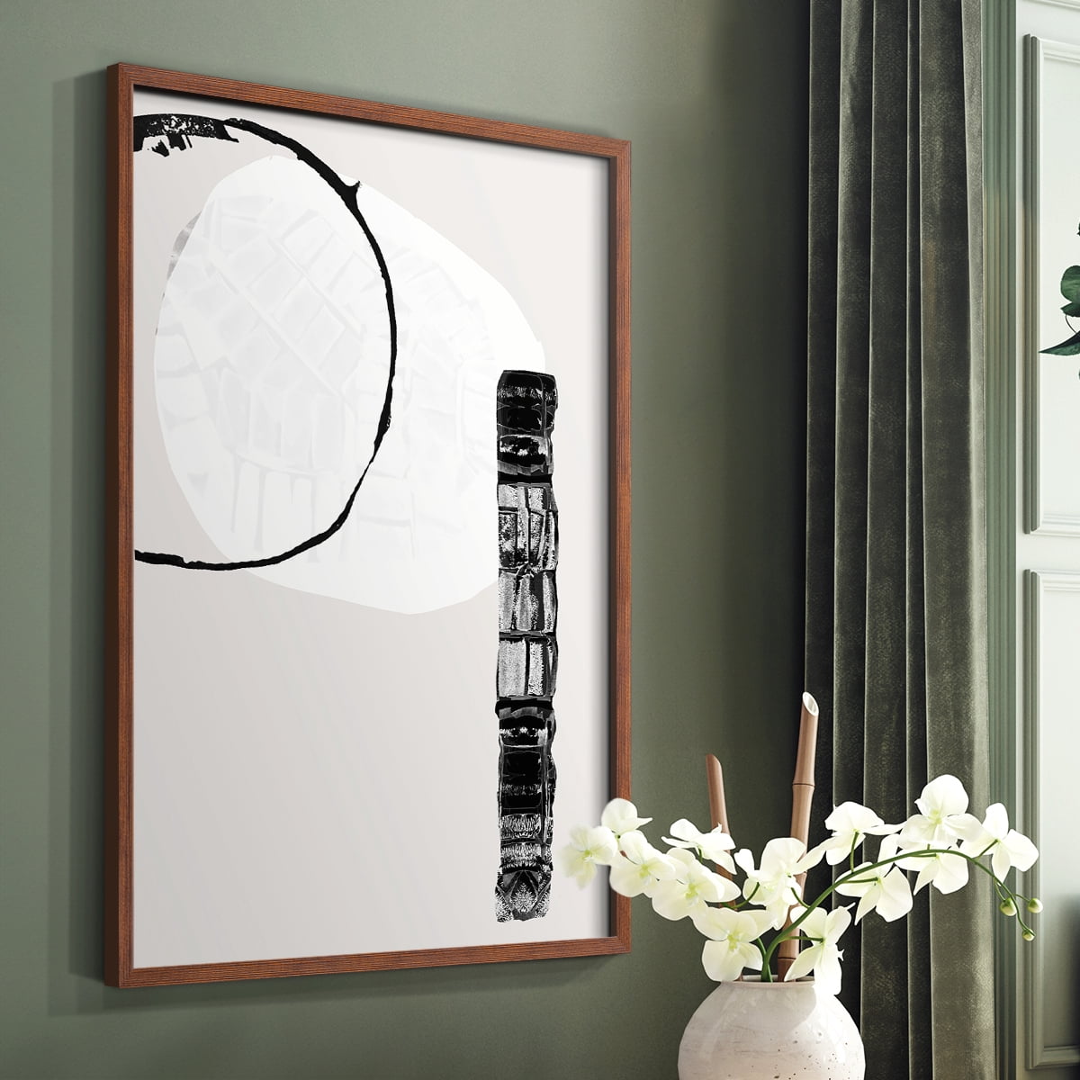 Zen Shapes II Framed Print - Solid Wood in Single Picture Frame Solid Wood 2 Framed Print