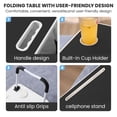 thumbnail image 4 of Laptop Bed Desk with Cup Holder (Black)- Foldable Portable Lap Table w/Tablet Slot & Handle, 4 of 9