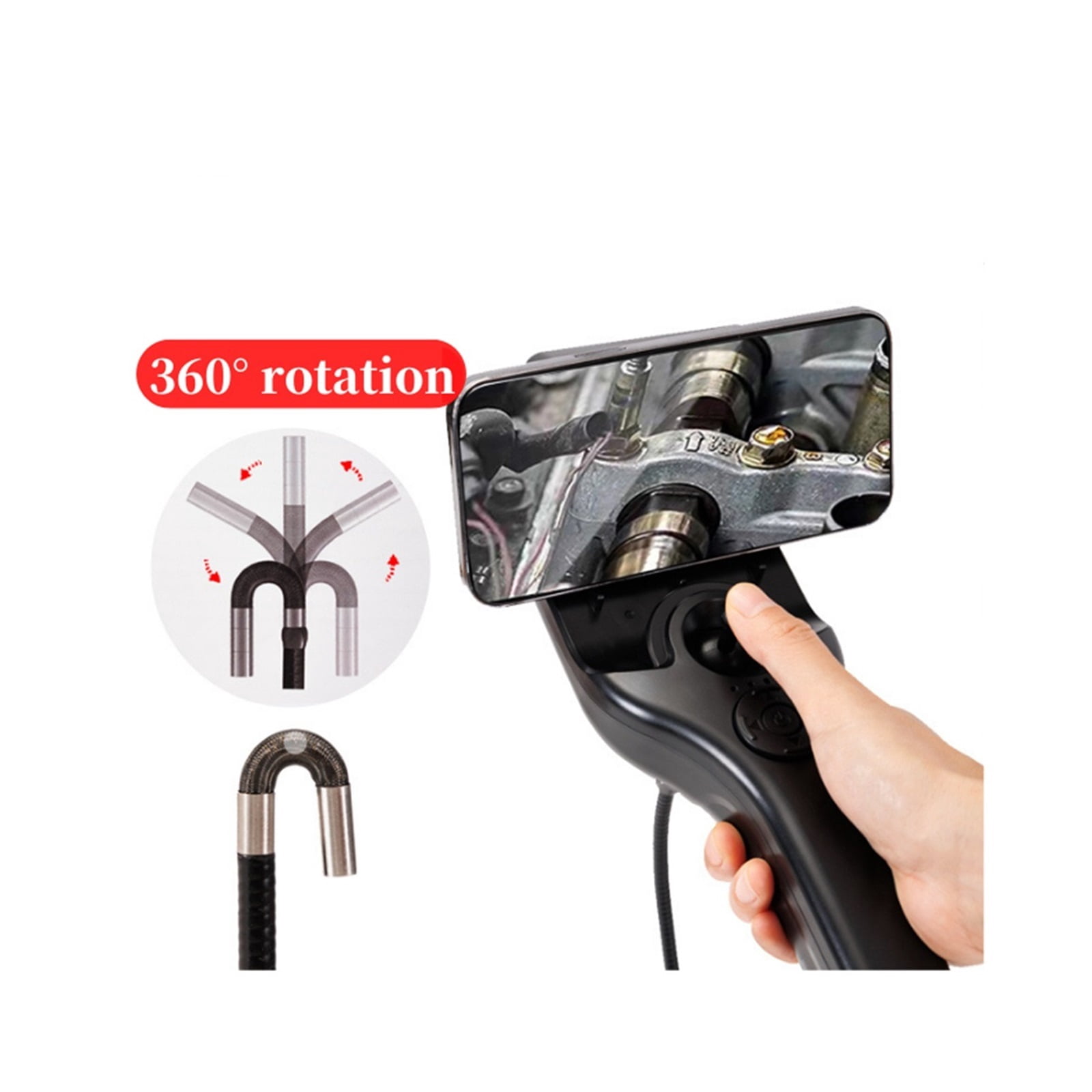 8mm 2MP 1080P 360Degree Rotation Articulate Steering Endoscope Borescope Inspection Otoscope Digital Microscope Camera ,Stunning Clarity