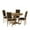 Natural/Brown, variant on Noble House Ardyce Fabric Upholstered Wood 5 Piece Circular Dining Set, Natural and Beige