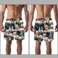 thumbnail image 3 of luoweisi Men's Beach Shorts Quick Dry Swim Trunks with Mesh Lining Merry Chrismas M, 3 of 5