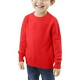 thumbnail image 2 of OGLCCG Boys Girls Crewneck Sweater Soft School Uniform Sweater for Kids Solid Color Winter Warm Pullover Tops 2-12 Years, 2 of 6