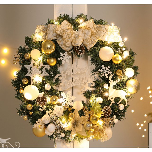 Corona de decoración navideña nueva corona navideña Artificial adorno navideño adornos navidenos