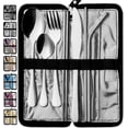 thumbnail image 1 of Portable Travel Utensils Reusable Silverware with Case for Fixing Tableware Pieces Stainless Steel Stable Flatware Set Camping Picnic Cutlery Set ( Set), 1 of 8