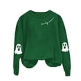 thumbnail image 4 of NMMUED Halloween Sweatshirts, Y2k Tops for Women, Halloween Tees for Women, Fall Clothes, Halloween Skeleton Sweatshirt, Womens Long Sleeve Tops, Light Green M, 4 of 7