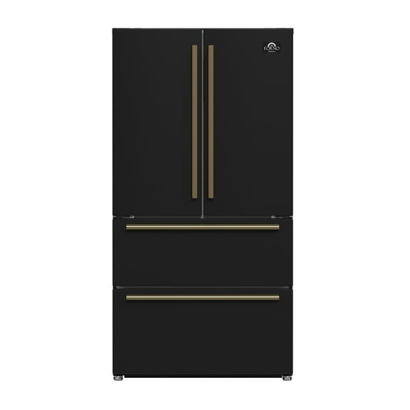 Forno Espresso Moena 36-inch French Door Refrigerator in Black, 19.2 Cu.ft