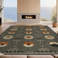 thumbnail image 2 of Design&I 5'x7' Washable Area Rug Vinyl Cd Record Disc Retro Soundwave Border Vintage Note Music Flowing Dynamic for Dining Room, Under Table, Home Office, Snag-Free, Skid-Resistant, 2 of 7