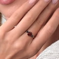 thumbnail image 4 of Gem Stone King 10K White Gold Red Garnet and Black Onyx 3 Stone Engagement Ring for Women (2.11 Cttw, Cushion 7MM, Gemstone January Birthstone, Size 6), 4 of 6