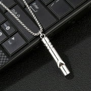 YOMIEE Necklace, Stainless Steel Anxiety Relief Necklace Breathing Necklace Reduces Stress Breathing Necklace Portable Anxiety Whistle Necklace for Women and Men Relaxation Meditation Calming Down