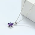 thumbnail image 2 of Bellitia Jewelry 925 Sterling Silver Necklace February Birthstone Gemstone Pendant with Purple Amethyst Anniversary Birthday Present Fine Jewellery Gifts for Women, 2 of 5