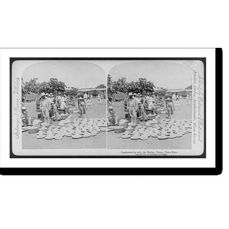 Historic Print, Sombreros for sale, the Market, Yauco, Porto Rico - 2, 16" x 20"