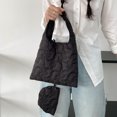 thumbnail image 3 of Bolso acolchado para mujer bolso de mano hinchado de color sólido con mini bolso bolso de viaje para niñas, 3 of 9