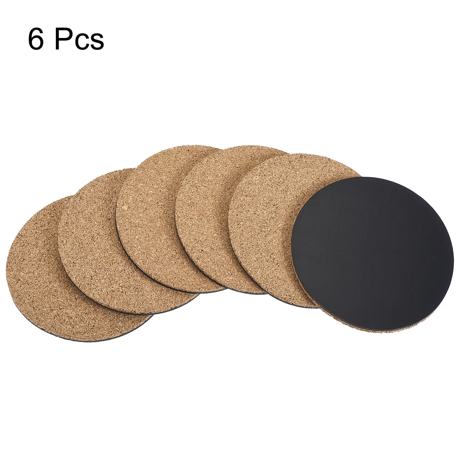 Unique Bargains Cork Plant Mat Round Plastic Absorbent Waterproof Coaster Pads Brown 4"