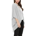 thumbnail image 2 of Women's  Loose Fit 3/4 Sleeves Kimono Style Cover Up Solid Cardigan S-3XL, 2 of 4