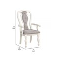 thumbnail image 5 of Benjara Fil 23 Inch Dining Armchair Set of 2, Gray Fabric, Tufted Queen Anne Back, 5 of 6