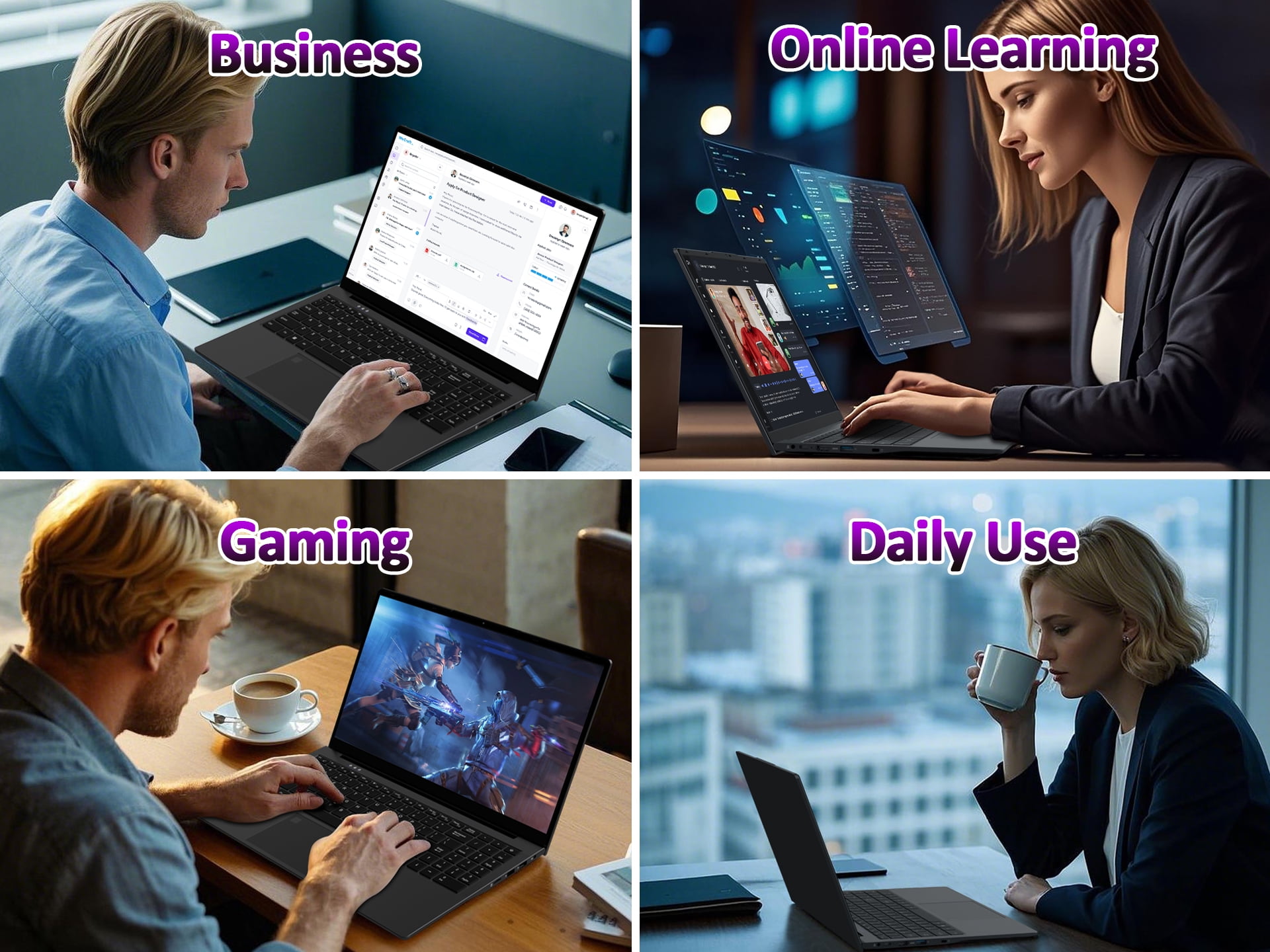 Laptop Computer, Intel N150 Quad-Core Processor,32GB RAM 1TB SSD, 15.6" FHD IPS Display, Backlit Keyboard,Win11 Pro