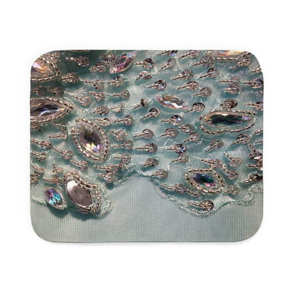 CafePress - Aqua Silver Sequins La - Sherpa Fleece Throw Blanket 60" x 50"
