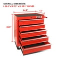 thumbnail image 3 of DNA Motoring TOOLS-00263 5-Drawer Red Plastic Top Rolling Tool Cabinet with Keyed Locking System, 3 of 7