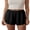 Black, variant on LMLYSoH Womens Satin Shorts Loose Casual Solid Color Elastic Waist Mini Shorts Stylish Summer Streetwear