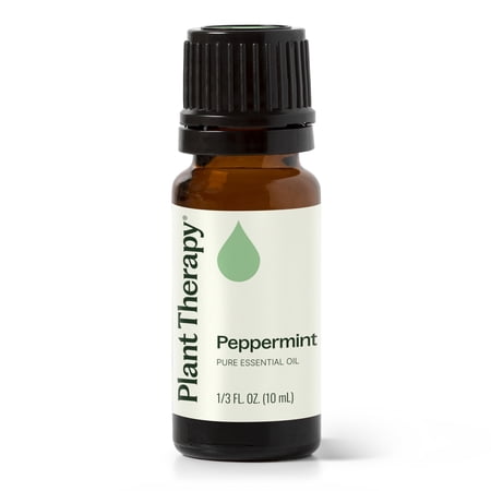 Plant Therapy Peppermint Essential Oil 10 mL (1/3 oz) 100% Pure, Undiluted, Natural Aromatherapy for Diffuser & Topical Use, Digestion, Respiratory, & Massage, Peppermint Oil for Skin & Hair