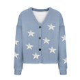 thumbnail image 4 of Fznquz Lightweight Cardigan Sweaters for Women Blue Button Down Long Sleeve Cardigan Flannel Fall Soft Tops Women, 4 of 5