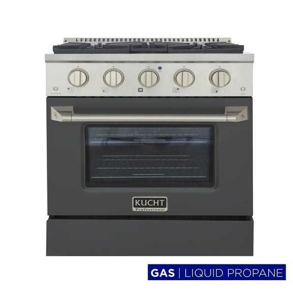 30 in. 4.2 cu. ft. Propane Gas Range with Convection Oven in Cement Gray