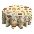thumbnail image 4 of Fall Pumpkins Leaves Pattern Round Tablecloth 60" X 60",Wrinkle Wipeable Table Cloth for Kitchen Dining Room Picnic Patio Party, 4 of 6