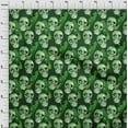 thumbnail image 4 of oneOone Georgette Viscose Green Fabric Skull Diy Clothing Quilting Fabric Print Fabric By Yard 42 Inch Wide, 4 of 5