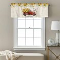 thumbnail image 3 of Farmhouses Sunflowers Valance Curtain Retro Floral Leaves Red Truck Retro Window Valances Rod Pocket Short Curtains Window Treatments for Kitchen Bedroom Bathroom Laundry 42" x 18", 3 of 9