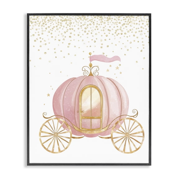 Stupell Industries Glam Princess Dreams Carriage Black Framed Giclee Art, 11 x 14, by Christine Simpson Art
