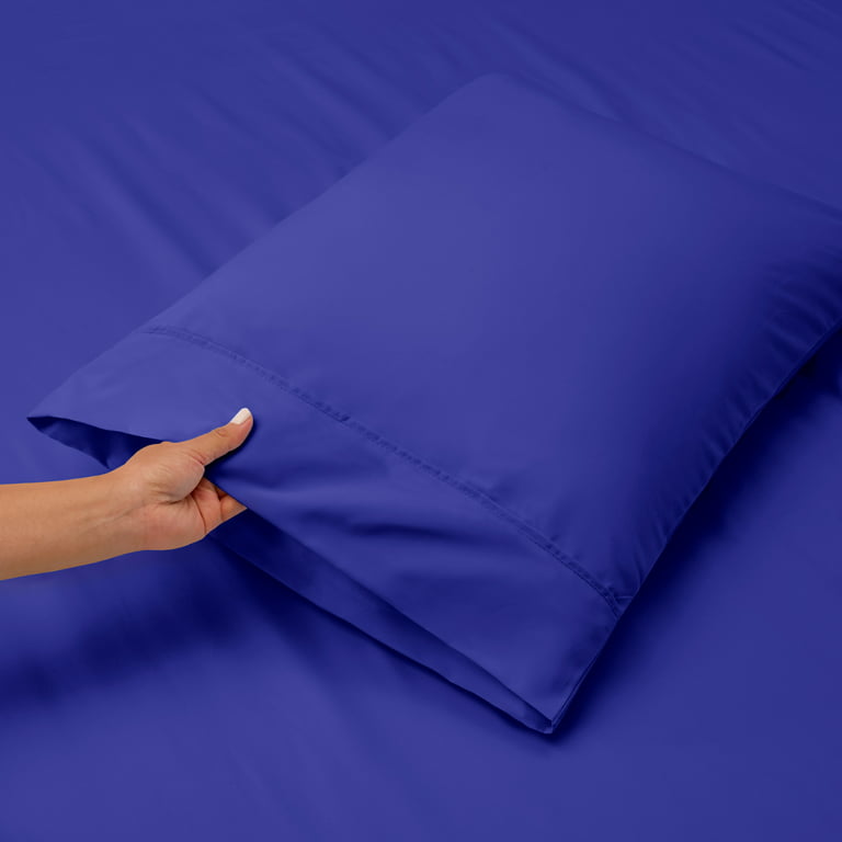12 - 30 Extra Deep Pocket Sheets Fitted Elastic Corner Straps Royal Blue  Solid