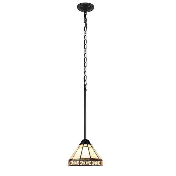 RADIANCE Goods Mission-Style 1 Light Blackish-Bronze Finish Mini Pendant Ceiling Fixture 8" Wide