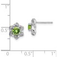 thumbnail image 4 of 14K White Gold Peridot And Diamond Post Earrings (Width 8.8) (Length 8.8) - Jbsp, 4 of 5