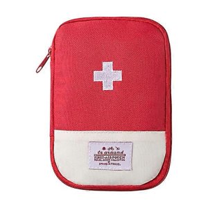 Travel mini empty first aid bag, portable empty help medical bag, empty medicine bag emergency kit storage bag empty red big big