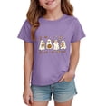 thumbnail image 4 of PEASKJP Kids Oversized T Shirt Girls Shirts Summer Girl's Short Sleeve Performance T Shirt Halloween Shirts (Purple,2-3 Years), 4 of 6