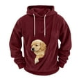thumbnail image 5 of Dolkfu Pet Carrier Mens Hoodie Pullover Corduroy Sweatshirts Kanga Pocket Loose Hooded Men Shirt 3X, 5 of 8