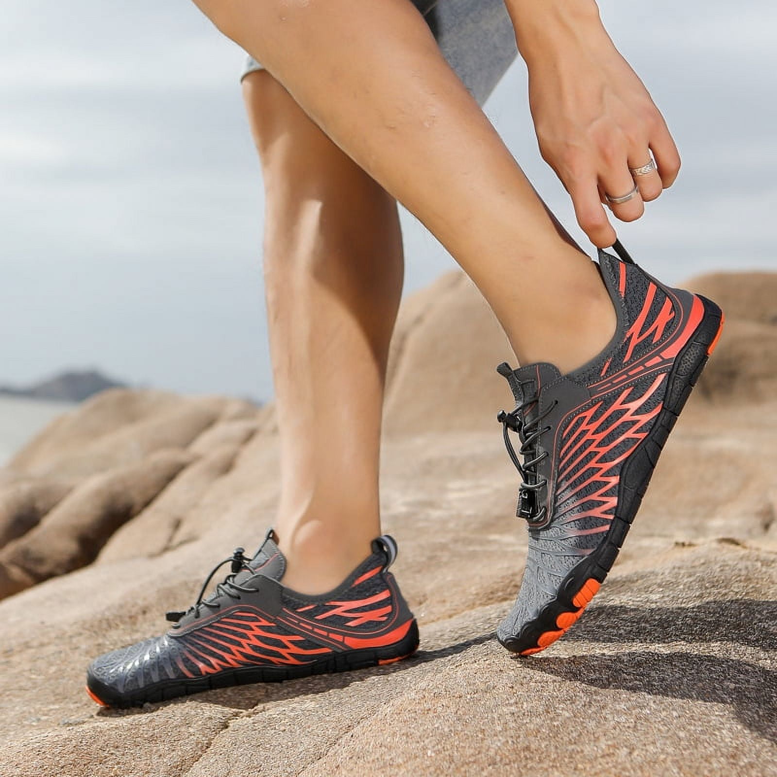 Barefoot Shoes for Women, Quick Dry Non-Slip Aqua Swim Shoes, Breathable Slip-on Beach Wide Toe Water Shoes, Lightweight Barefoot Womens for Walking, Fishing, Surfing, Yoga