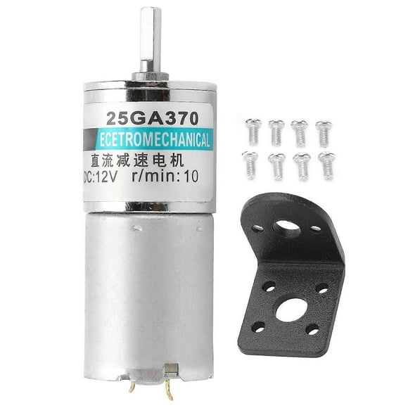 DC Gear Motor Micro Low Speed CW CCW Permanent Magnet Bracket Sport Control 12V XD25GA370(10rpm/min )