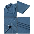 thumbnail image 3 of sogami Men's Short Sleeve Seersucker Shirt Casual Linen Shirts Beach Tops, 3 of 5