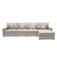 thumbnail image 3 of Nolan Beige Linen Fabric 4Pc Reversible Sectional Sofa Chaise with Pillows and Interchangeable Legs, 3 of 8