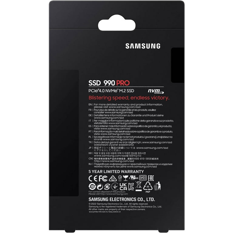 SAMSUNG 990 PRO M.2 2280 2TB PCIe Gen 4.0 NVMe SSD MZ