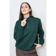 thumbnail image 5 of Ultra Soft French Terry Organic Cotton Fleece Quarter Zip Sweatshirt for Women, 5 of 10